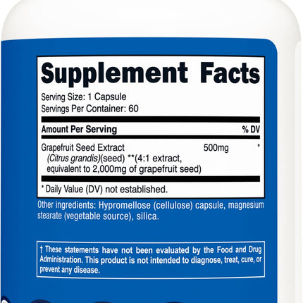 Nutricost Grapefruit Seed Extract 2,000mg – 60 Vegetarian Capsules | Gluten Free, Non-GMO