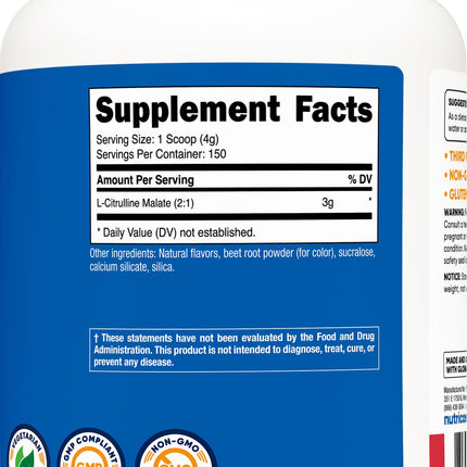 Nutricost L-Citrulline Malate 2:1 (600 g) Strawberry Kiwi