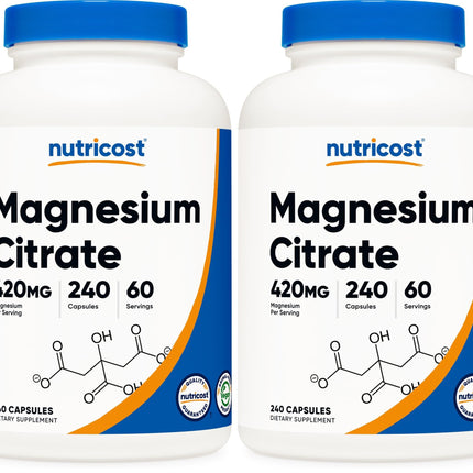 Nutricost Magnesium Citrate 420mg - 240 Veggie Capsules | 60 Servings