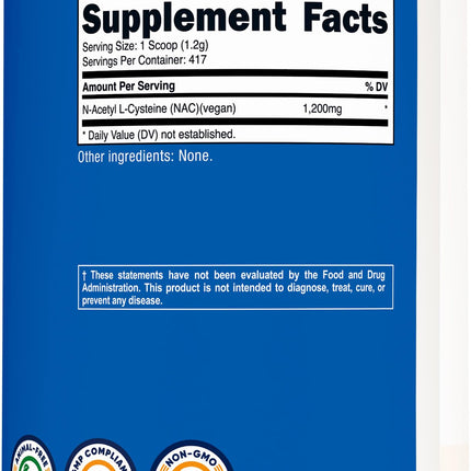 Nutricost N-Acetyl L-Cysteine (NAC) Powder 500g – Vegan, Non-GMO, Gluten Free