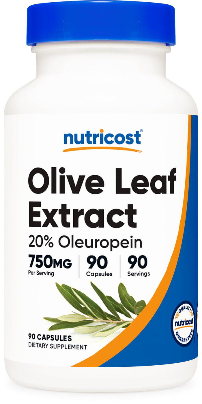 Nutricost Olive Leaf Extract 750 mg – 20% Oleuropein, 90 Veggie Capsules
