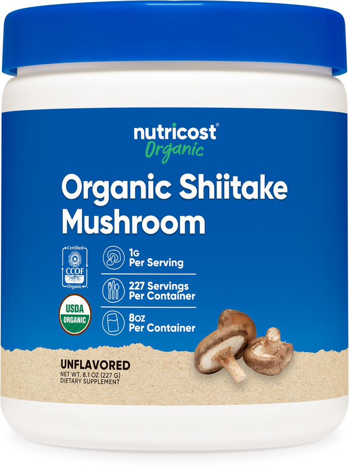 Nutricost Organic Shiitake Mushroom Powder 8oz – 100% Organic, Gluten Free, Non-GMO