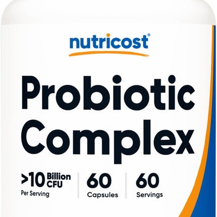 Nutricost Probiotic Complex (10 Billion CFU) - 60 Capsules | Acidophilus Plus 9 Probiotics | Non-GMO, Gluten Free