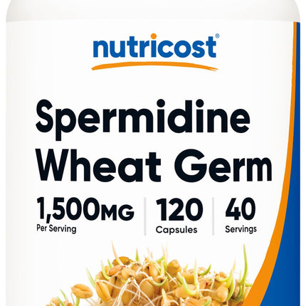 Nutricost Spermidine Wheat Germ Extract Supplement - 1500mg, 120 Capsules, 40 Servings