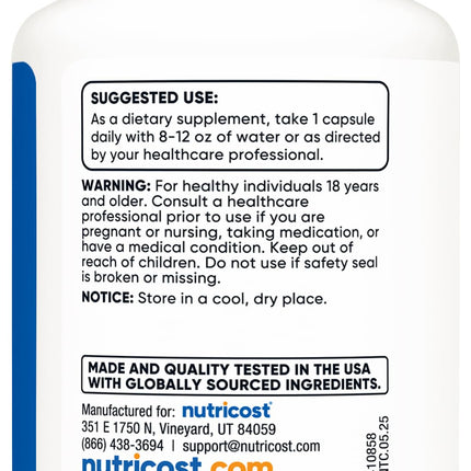 Nutricost Tudca 500mg, 30 Capsules (Tauroursodeoxycholic Acid) - Premium Quality, Gluten Free