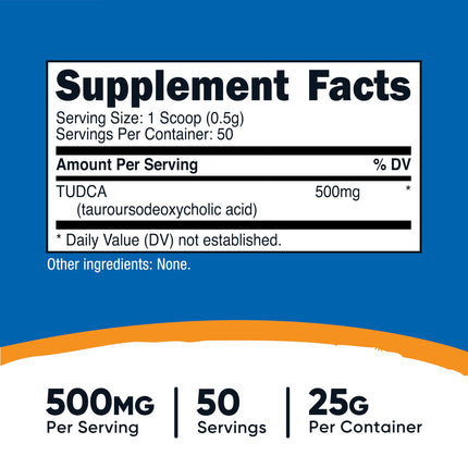 Nutricost Tudca Powder 25g – Tauroursodeoxycholic Acid | Gluten Free & Non-GMO