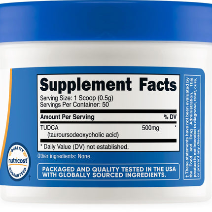 Nutricost Tudca Powder 25g – Tauroursodeoxycholic Acid | Gluten Free & Non-GMO