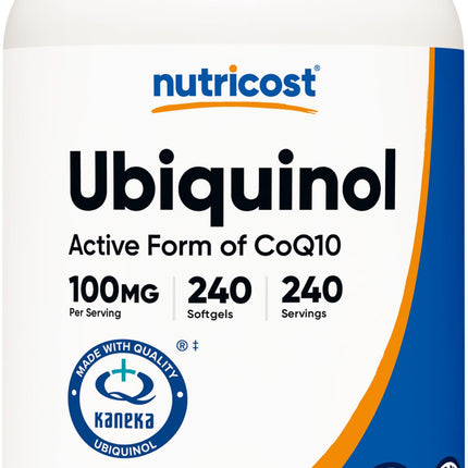 Nutricost Ubiquinol Softgels 100 mg, 240 Softgels – Active CoQ10, Gluten Free, Non-GMO