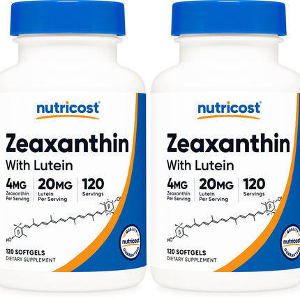 Nutricost Zeaxanthin with Lutein 20mg - 120 Softgels (Pack of 2)