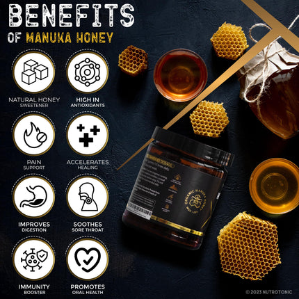 NutroTonic Himalayan Shilajit Gummies – Raspberry Vanilla, Manuka Honey MGO +263