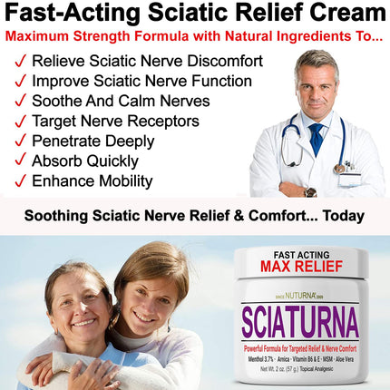 Nuturna Sciatica Nerve Cream - Maximum Strength Comfort Cream (2 oz)
