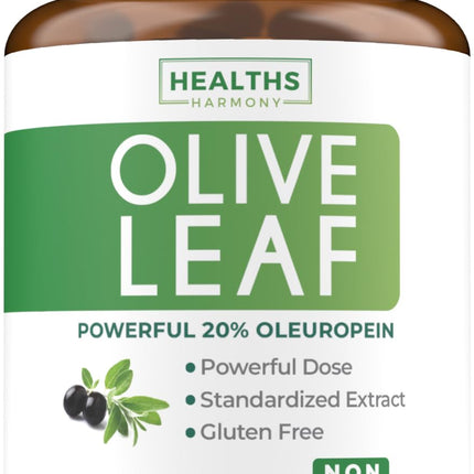 Olive Leaf Extract Capsules 750mg – 20% Oleuropein | Vegan, Non-GMO, Made in USA