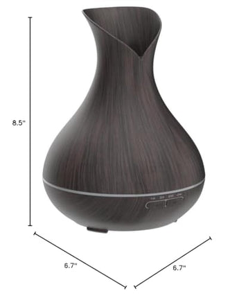 OliveTech Aroma Essential Oil Diffuser 400ml – Wood Grain Ultrasonic Humidifier