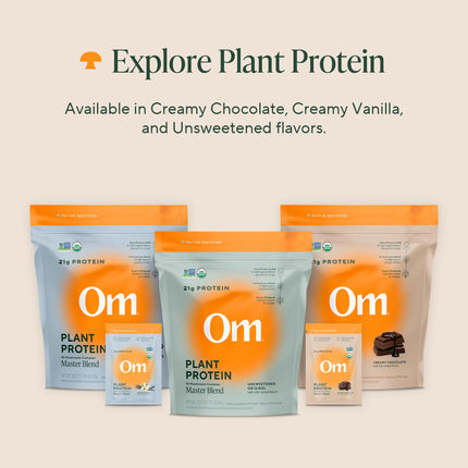 OM Mushroom Superfood Master Blend Vegan Protein – Organic Chocolate, 1.2 lb