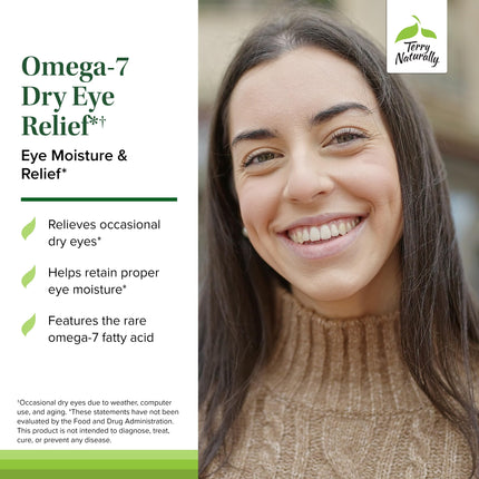 Terry Naturally Omega-7 Dry Eye Relief | Buckthorn Seed Oil Softgels, 60 Count