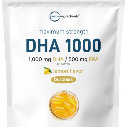Omega 3 Fish Oil 1000mg DHA 500mg EPA – Lemon Burpless Enteric Coated, 200 Softgels