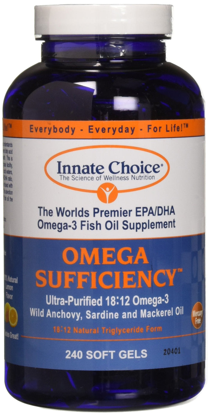 Innate Choice Omega Sufficiency Lemon 240 Capsules | Omega Supplement