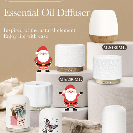 Onaboviva Ceramic 280ml Essential Oil Diffuser – Ultrasonic Aromatherapy & Night Light