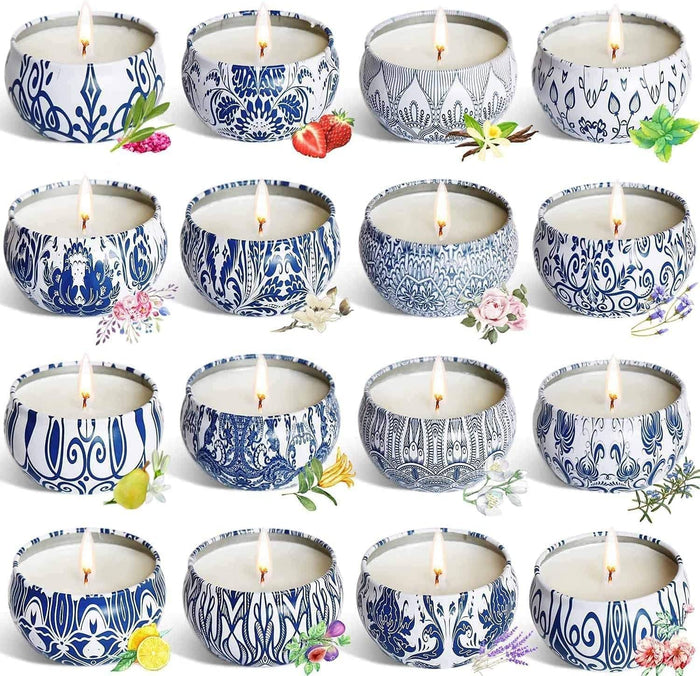 Onebird 16-Scented Candle Gift Set | Pure Soy Wax Aromatherapy