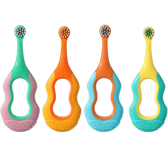 onluckdeer Baby Toothbrush – Soft Bristles, Calabash Handle, 0-3 Years, 4 Pack