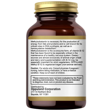 Oppuland Methyl B-12 5000mcg Chewable with Folate – Vegan Sublingual Tablets (Orange) – 120 Count