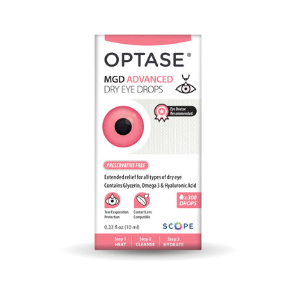Optase MGD Advanced Dry Eye Drops – 0.33 fl oz, 300 Doses | Gentle Eye Lubrication