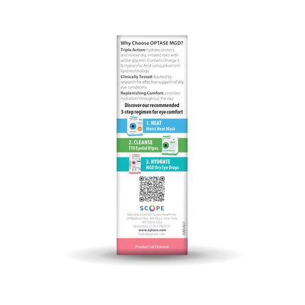 Optase MGD Advanced Dry Eye Drops – 0.33 fl oz, 300 Doses | Gentle Eye Lubrication