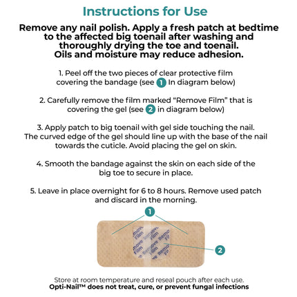 Opti-Nail Fungal Nail Renewal Patches – 21 Night-Time Patches for Better-Looking Nails
