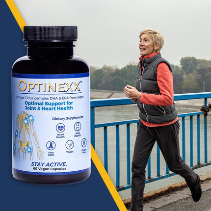 Optinexx Premium Vegan Omega-3 – Algae DHA & EPA + Vitamin E