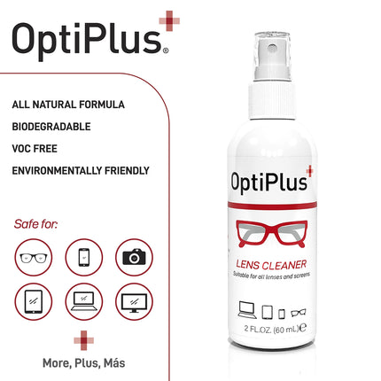 OptiPlus Lens Cleaner Kit – 2oz Spray & Premium Microfiber Cloth for Eyewear