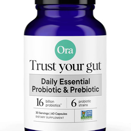 Ora Organic Probiotics with Prebiotics – 16 Billion CFU, 6 Strains (L. Acidophilus, L. Reuteri, B. Bifidum, B. Breve, B. Lactis, B. Longum)