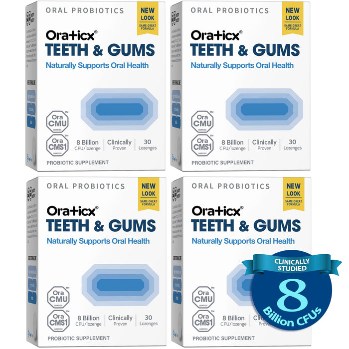 OraTicx Teeth & Gums Oral Probiotics – 8B CFU, Grape Flavor, 30 Lozenges (4-Pack)