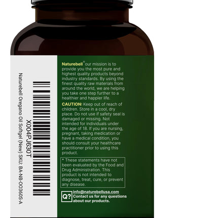 NatureBell Oregano Oil 7,500mg with Black Seed Oil | 360 Softgels | Immune Health | Non-GMO