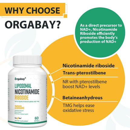 Orgabay Liposomal Nicotinamide Riboside 2000 MG | NAD+ Support