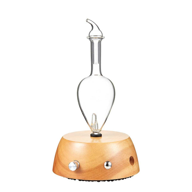 Organic Aromas Elegance Glass Nebulizer Diffuser – Waterless, BPA Free, Auto-Off (Lightwood)