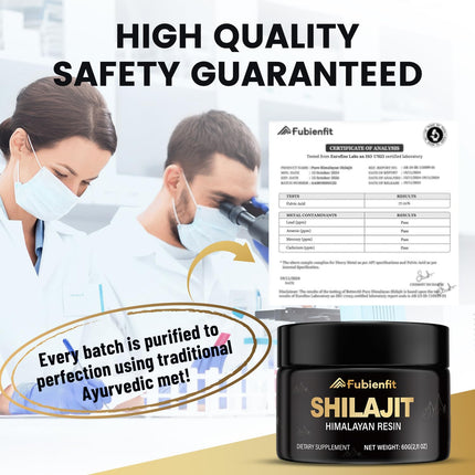 Fubienfit Pure Himalayan Shilajit Resin – 60g, 85+ Minerals & Fulvic Acid