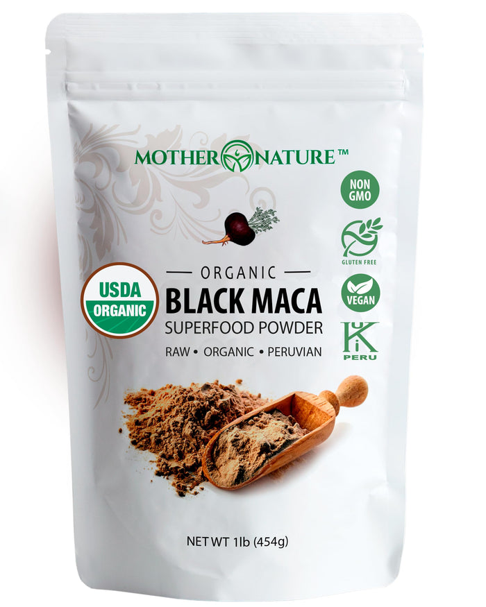 Organic Black Maca Root Powder (16 oz) – USDA Organic, Non-GMO, Vegan