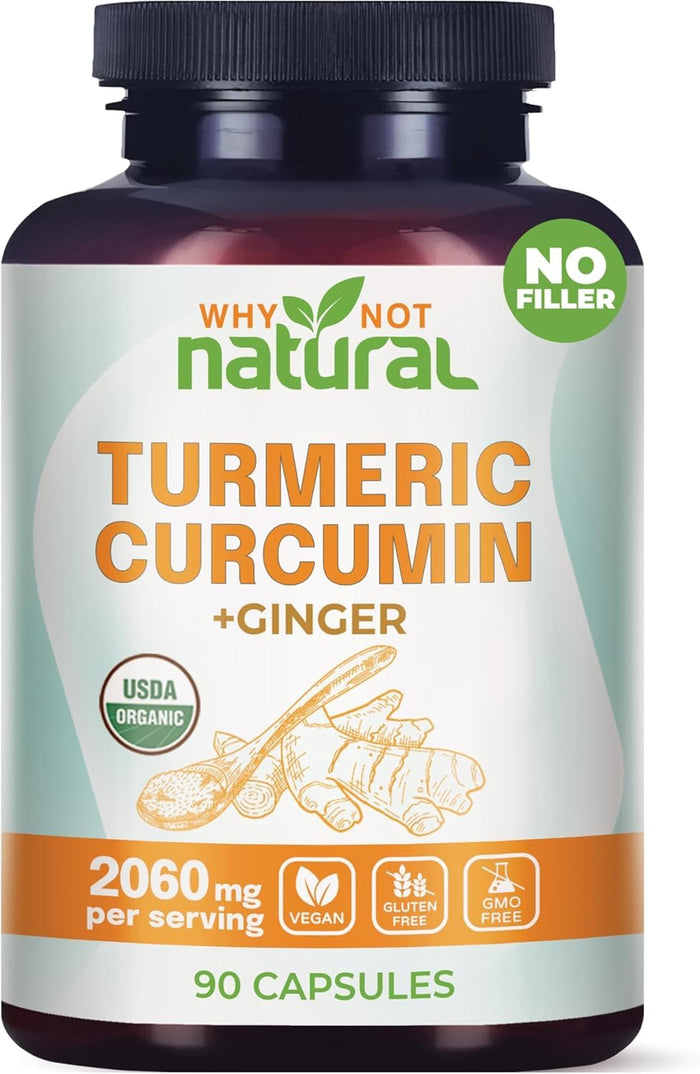 Organic Turmeric Curcumin Capsules with Ginger and Black Pepper - Tumeric