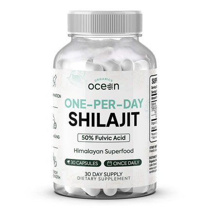 Organics Ocean One-Per-Day Shilajit Capsules – Age-Defying, Bone Strength & Hormone Support