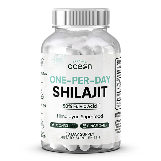 Organics Ocean One-Per-Day Shilajit Capsules – Age-Defying, Bone Strength & Hormone Support