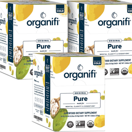 Organifi Pure Smart Packs Lemon – 3-Pack for Organic Brain & Immunity Support
