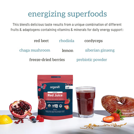 Organifi Red Juice – Energy Powder for Focus, Digestion & Immune Support | 90 Servings