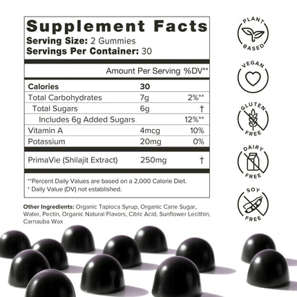 Organifi Shilajit Gummies – Himalayan PrimaVie Shilajit, 60 Count