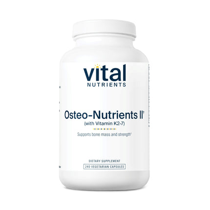 Vital Nutrients Osteo-Nutrients II | Vitamin K2 + D3, Calcium, Magnesium, Boron for Bone Strength & Heart Support | Vegetarian | 240 Capsules