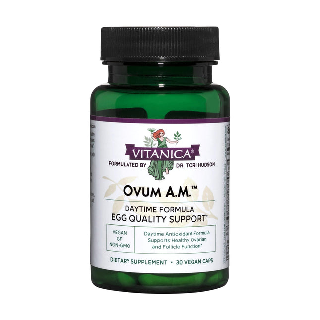 Vitanica Ovum A.M. – Egg Quality Support with Vitamin D3, Alpha Lipoic Acid & CoQ10 (30 Vegan Caps) – Works Best with Ovum P.M.