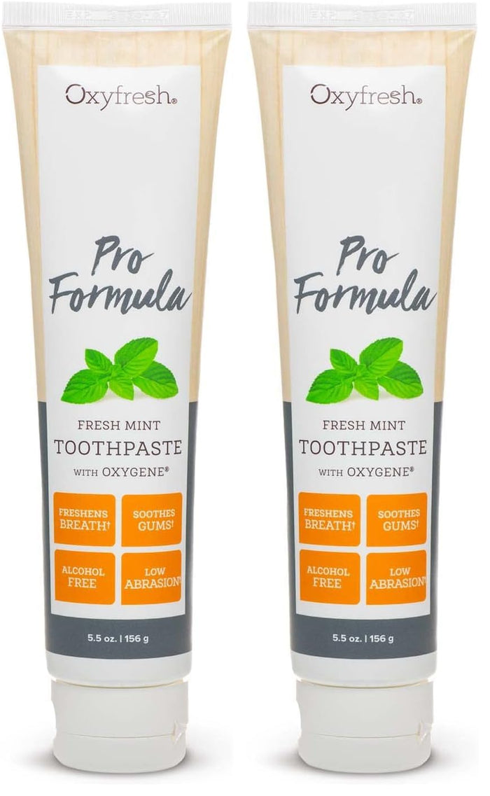 Oxyfresh Pro Formula Fresh Mint Toothpaste – Gentle Low Abrasion, Fluoride-Free, 5.5 oz Pack of 2