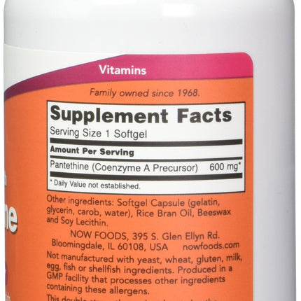Pantethine 600 mg – 60 Softgels (Pack of 2) | Cardiovascular Health Support