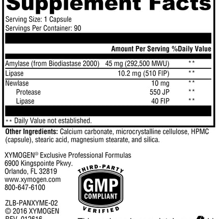 XYMOGEN PanXyme pH - Digestive Enzymes for Gut Health | Gluten Free + Vegan (90 Capsules)