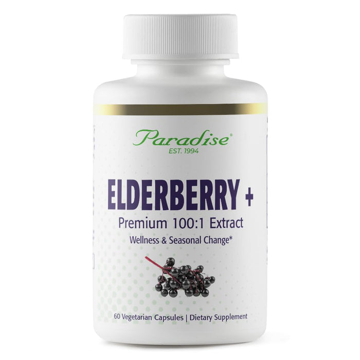 Paradise Herbs Elderberry with Zinc Extract – Immune Support, 60 Veg Capsules