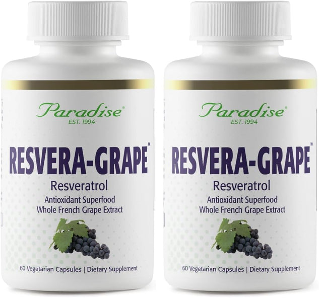Paradise Herbs Resveragrape: Resveratrol + OPCs, 60 Veg Caps (Pack of 2)